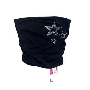 Black Strapless Tube Top With Rhinestone Star Design By Romwe XS